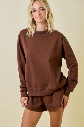 Sweet Tease Sweatshirt- Brown