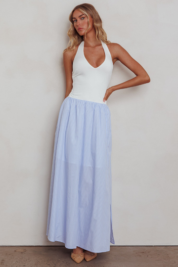 Soft Touch Maxi Dress - Blue/White