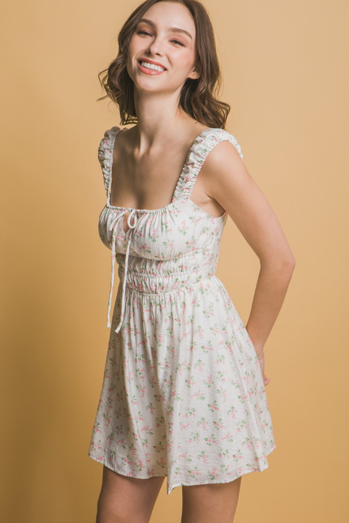 Take Me On Floral Dress - Ivory