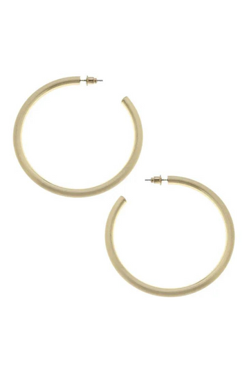 Ivy Hoop Earrings- Satin Gold