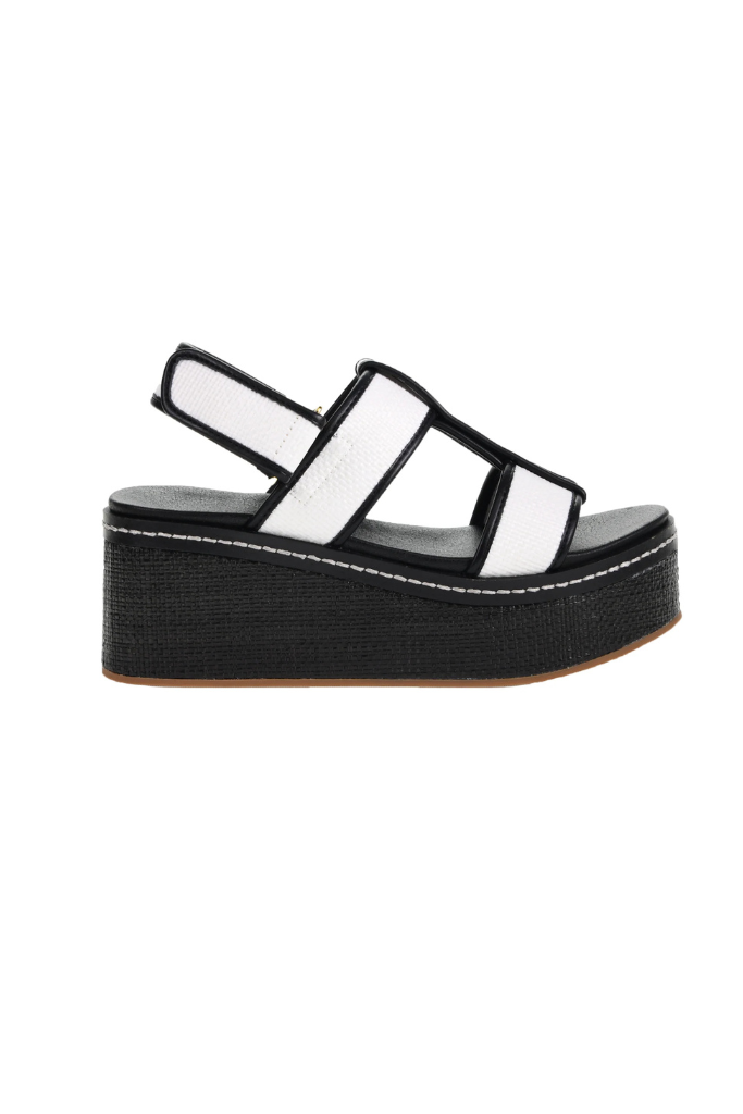 Dirty Laundry Swell Platform Sandal- Black/White