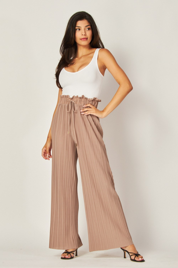 Love Ache Wide Leg Pants - Taupe