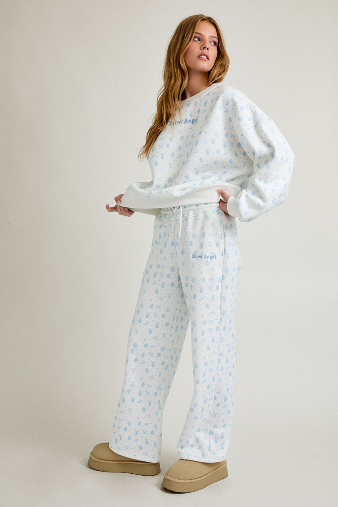 Easy Sweetness Lounge Set - White/Blue