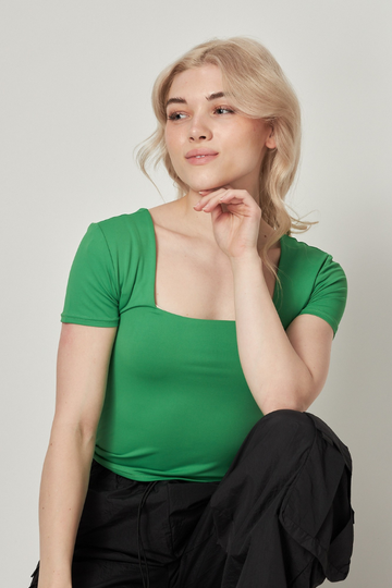 Just Enough Double Lined Top - Green