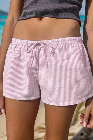 After Dark Striped Shorts - Pink