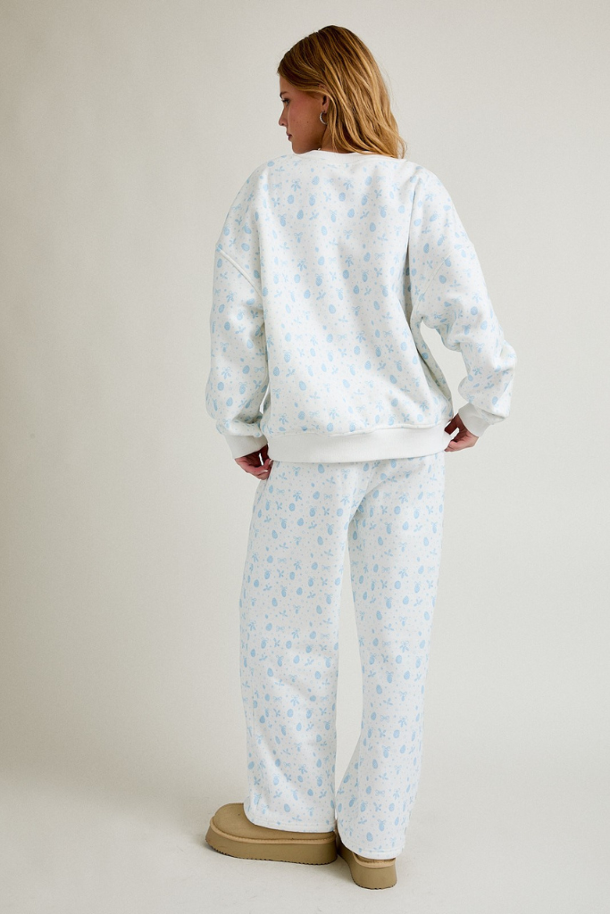 Easy Sweetness Lounge Set - White/Blue