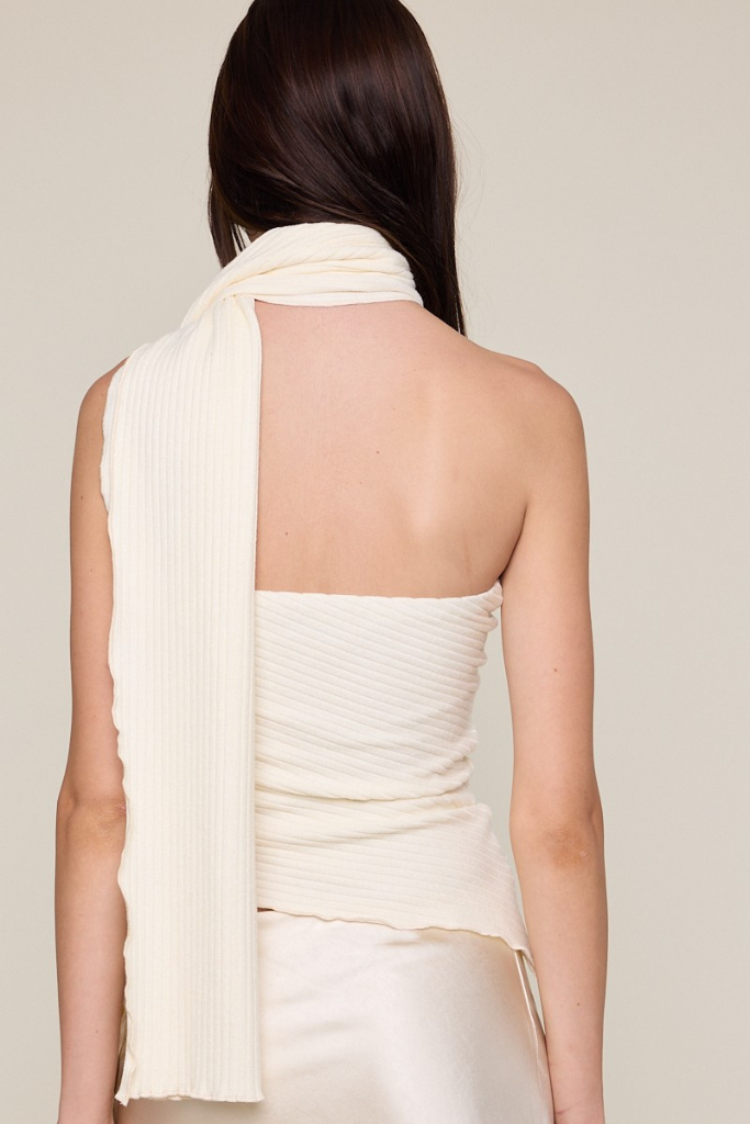 Deidre Asymmetrical Tube Top - Cream