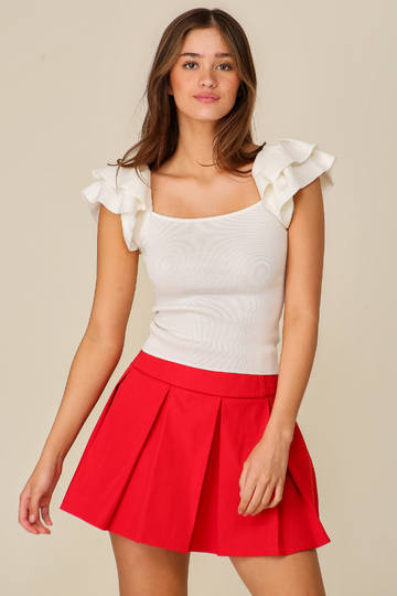 First Light Ruffle Top - Ivory