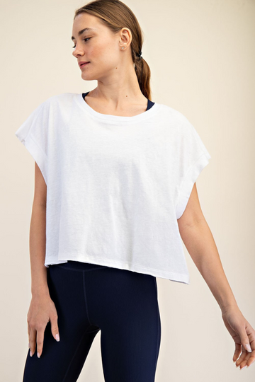 Risk Taker Crop Top - White