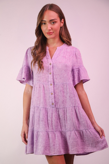 Best Part Tiered Dress - Lavender