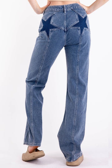 Be Free Straight Leg Jeans- Dark Denim