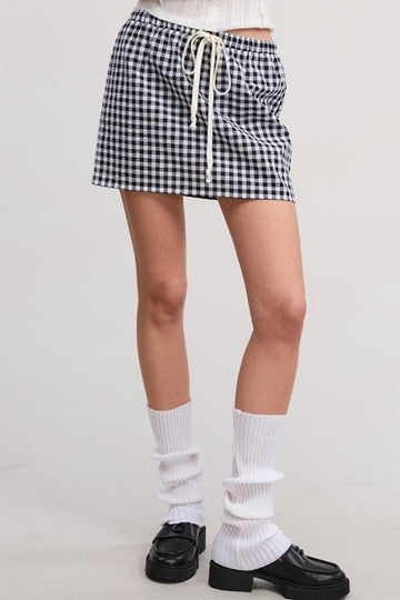 Zola Gingham Mini Skirt- Black/White