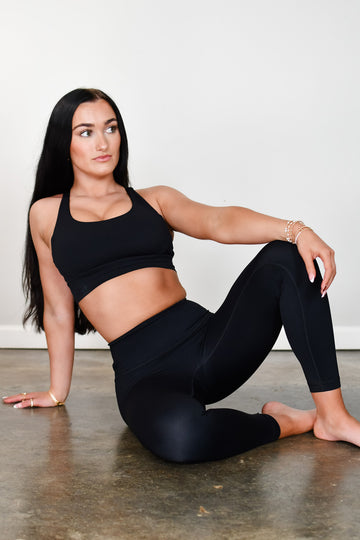 TooLooLah Pure Move Cross Back Bra - Black