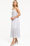 Mavis Tiered Maxi Dress - Blue/White