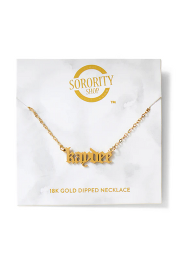 Sorority Old English Gold Necklace - Kappa Delta
