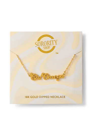 Sorority Retro Gold Necklace - Chi O