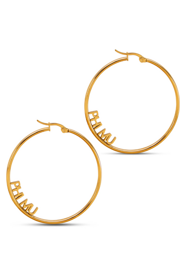 Sorority Hoop Earrings- Phi Mu