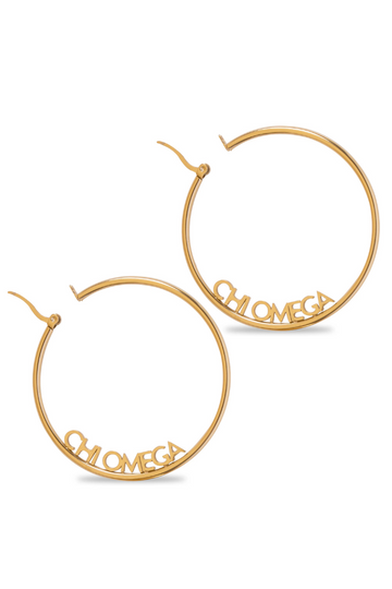 Sorority Hoop Earrings- Chi O