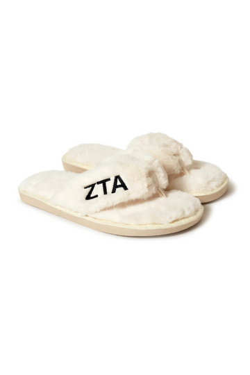 Sorority Faux Fur Slippers - Zeta
