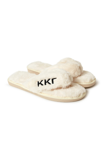 Sorority Faux Fur Slippers - KKG