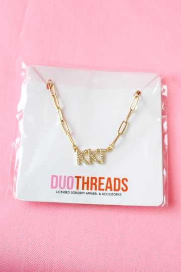 Rhinestone Sorority Necklace - KKG