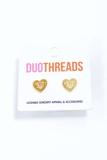 Sorority Heart Earrings - Chi O