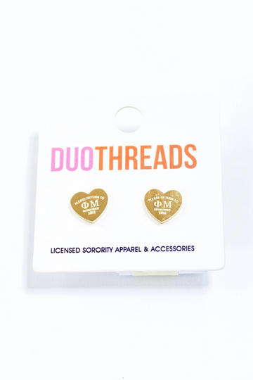Sorority Heart Earrings - Phi Mu