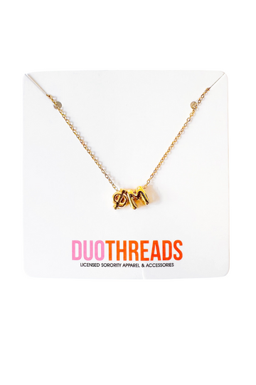 Sorority Bubble Letter Necklace - Phi Mu