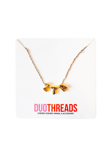 Sorority Bubble Letter Necklace - ZTA