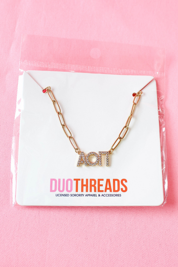 Rhinestone Sorority Necklace - AOII