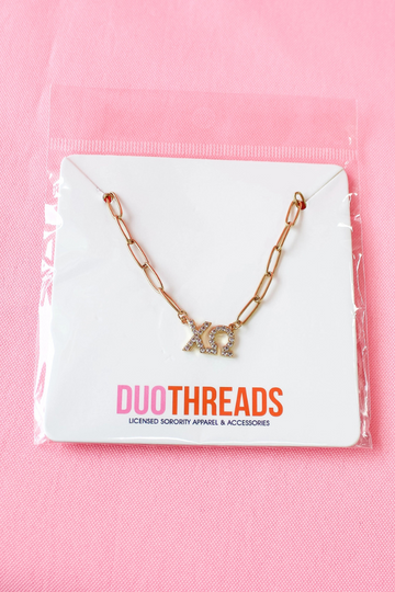 Rhinestone Sorority Necklace - CHI O