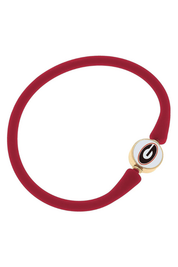 GA Bulldogs Enamel Silicone Bali Bracelet - Red