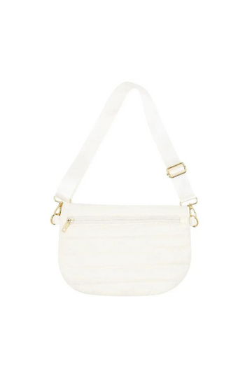 Puffer Messenger Bag- Ivory