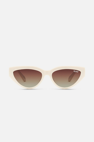 QUAY Narrow Down Sunglasses- Bone