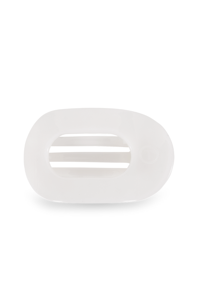 TELETIES Small Flat Round Clip- Coconut White