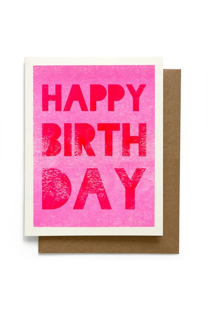 Happy Birthday Card- Pink/Red
