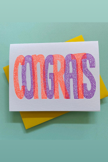 Neon Congrats Greeting Card