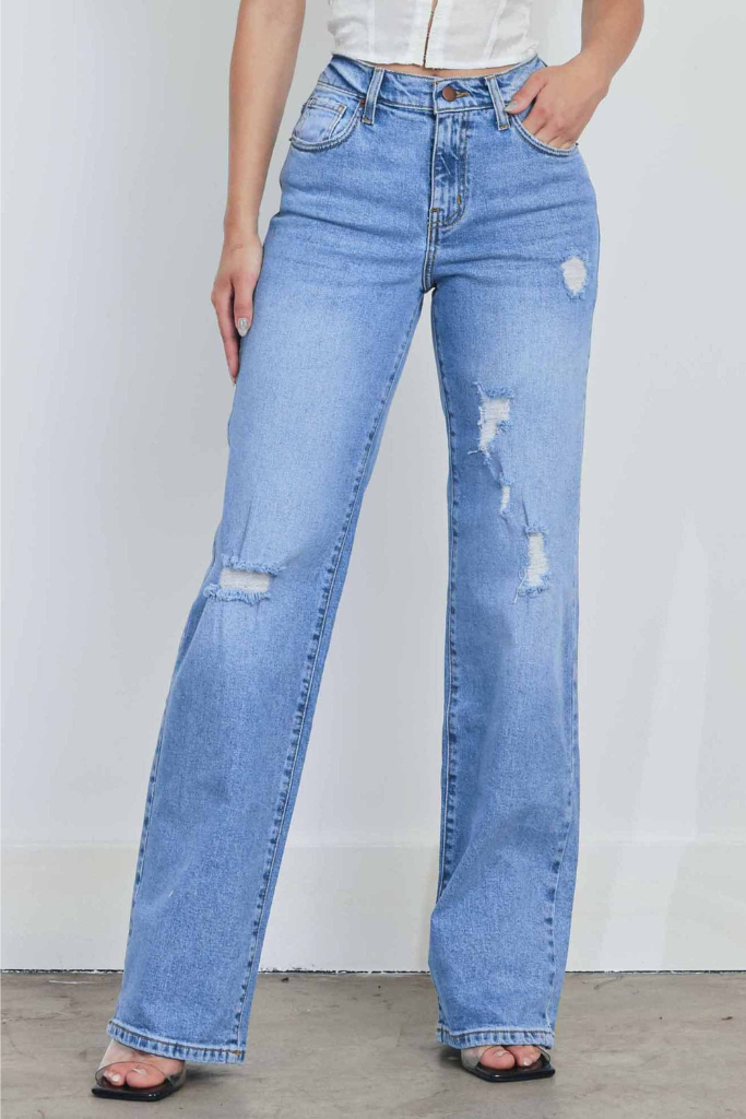 Take Lead Wide Leg Jeans - Medium Wash