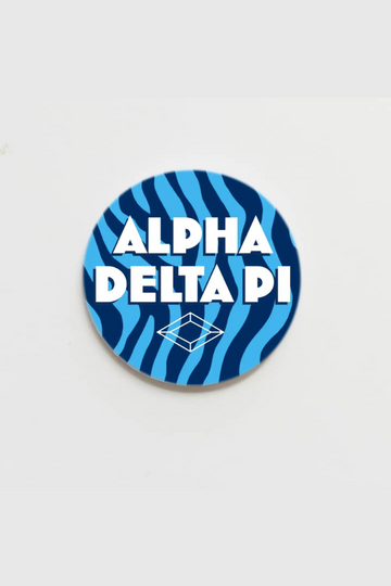 Alpha Delta Pi Zebra Greek Button - 3 inch