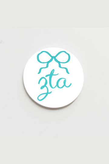 Zeta Tau Alpha Greek Bow Button - 2.25 Inch