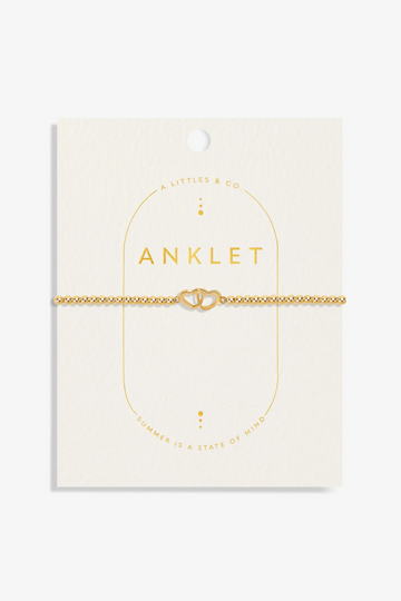 A Little Linked Heart Anklet - Gold