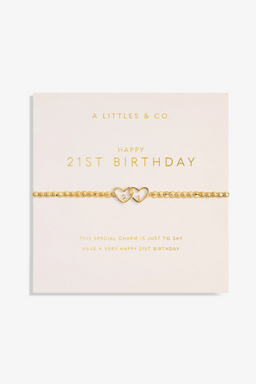 Forever Yours "21st Birthday" Bracelet - Gold
