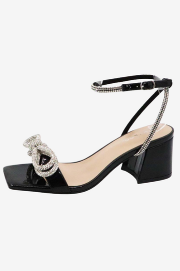 Isibel Chunky Bow Heel - Black