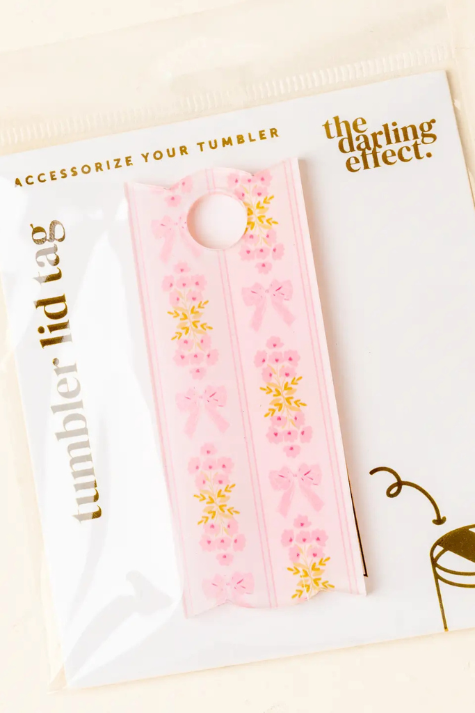 Tumbler Lid Tag - Oh So Fancy Pink