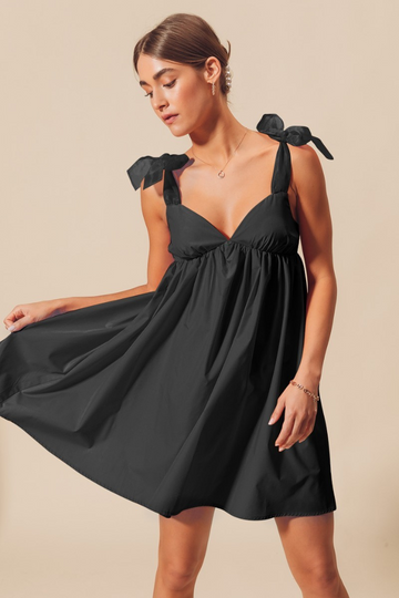 Krissy Babydoll Dress - Black