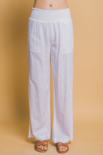 Hold On Linen Pants - White