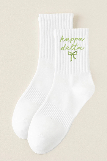 Embroidered Crew Socks - Kappa Delta