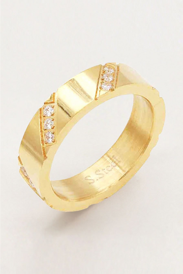 Lista Rhinestone Ring - Gold