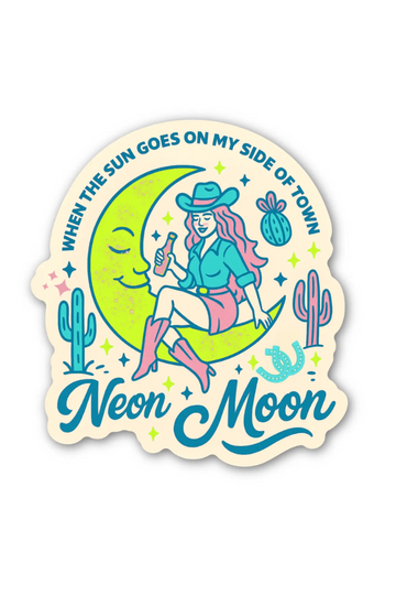 Neon Moon Cowgirl Sticker