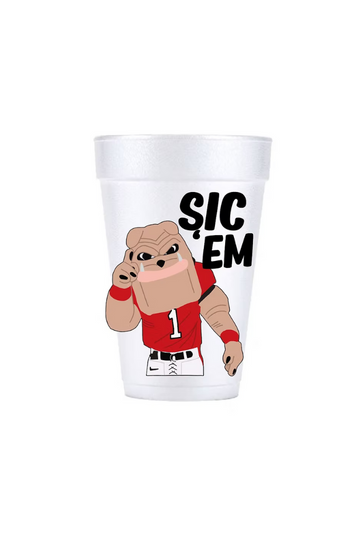 Sic Em UGA Styrofoam Cup Sleeve